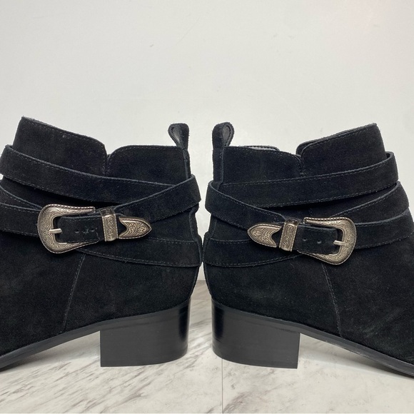 New! Marc Fisher Yandi Western Black Suede Bootie 8M - Picture 8 of 13